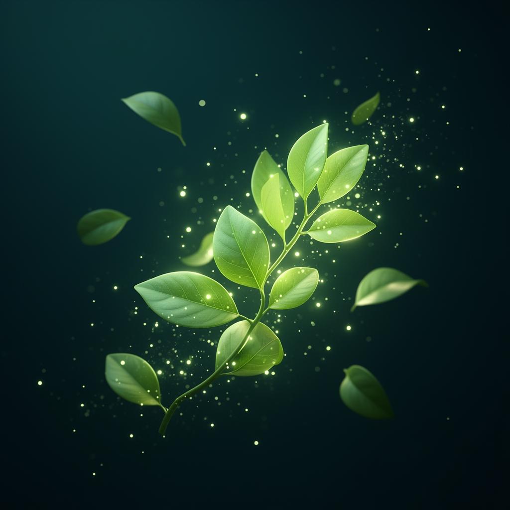 Folhas verdes flutuando — natureza viva