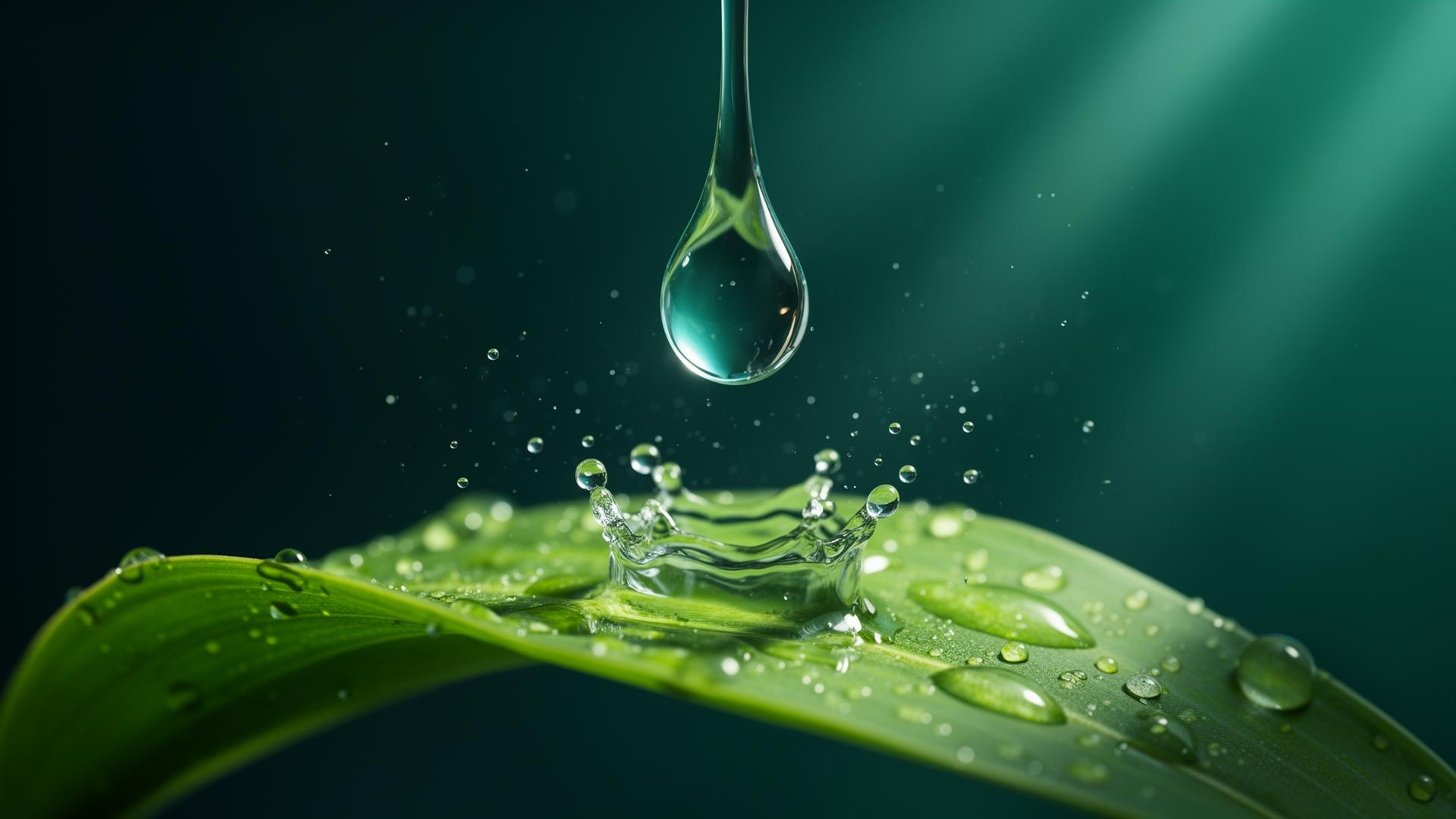 Gota de água sobre folha verde — recursos hídricos